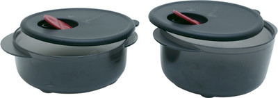 

Tupperware - 600 ml Plastic Grocery Container(Pack of 2, Black)
