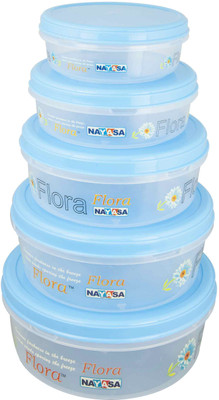 

Nayasa Store in Size 20-24 - 6000 ml, 2400 ml, 1350 ml, 3700 ml, 800 ml PP (Polypropylene) Food Storage(Pack of 5, Blue)
