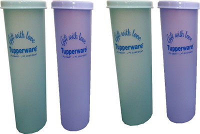 

Tupperware - 340 ml Plastic Grocery Container(Pack of 4, Green, Purple)