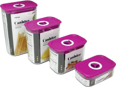 

LoveHome VARYAG - 2000 ml Plastic Grocery Container(Pack of 4, Pink)