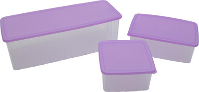 

Tupperware - 1 L, 1.6 L, 4.6 L Plastic Grocery Container(Pack of 3, Purple)