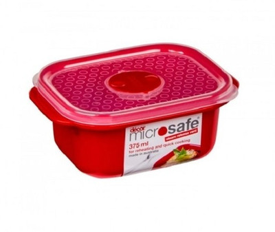 

Decor Microsafe Oblong 375 ml - 375 ml Plastic Grocery Container(Red)