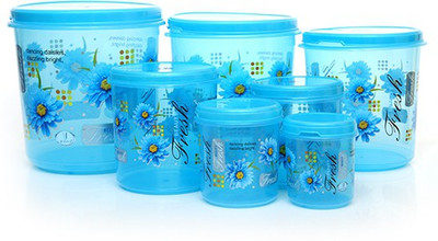 

Joyo - 500 ml, 1000 ml, 2000 ml, 3000 ml, 5000 ml, 7500 ml, 10000 ml Plastic Grocery Container(Pack of 7, Blue)