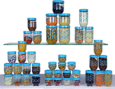 

Princeware Princeware 41 pcs Stack and Lock Containers - 130 ml, 230 ml, 330 ml, 430 ml, 600 ml, 750 ml, 1160 ml Plastic Grocery Container(Pack of 41, Blue)