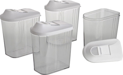 

Disha - 750 ml Plastic Grocery Container(Pack of 4, White)