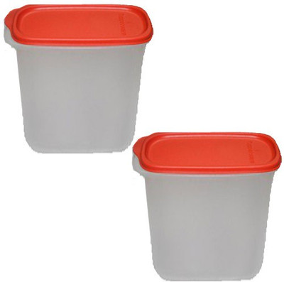 Tupperware - 2.3 L Polypropylene Grocery Container(Pack of 2, Red, White)