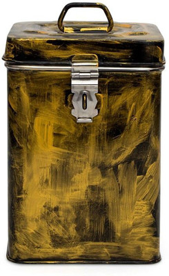

Kaushalam Antiqua Black - 3 L Steel Grocery Container(Black)