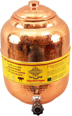 

IndianArtVilla Water Dispenser Pot Tank - 6.5 L Copper Grocery Container(Brown)