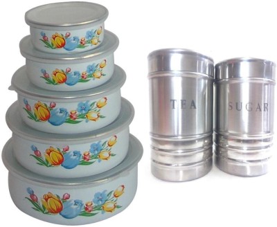 

Oshop Trades - 3500 ml Steel Grocery Container, Tea Coffee & Sugar Container(Pack of 7, Multicolor)