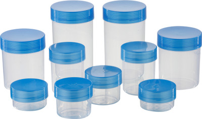 Polyset Honey 10 Pieces - 1475 ml, 340 ml, 225 ml, 540 ml, 1050 ml Plastic Food Storage(Pack of 10, Blue)