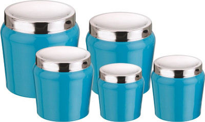 

Aagam - 425 ml, 700 ml, 1350 ml, 1800 ml, 3500 ml Steel Grocery Container(Pack of 5, Blue)