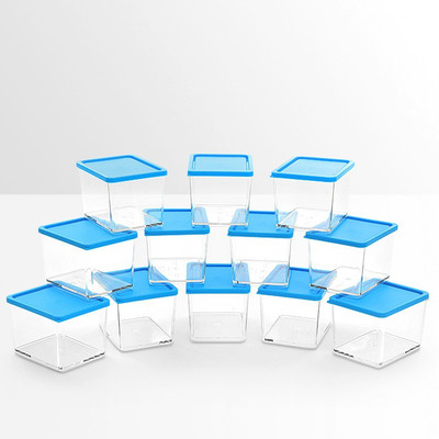 Disha Marketing 375 ml Plastic Grocery Container Pack of 12, Blue