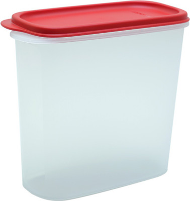 

Tupperware - 1.1 L Plastic Grocery Container(White, Red), Red;white