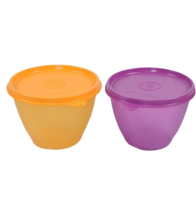 

Tupperware - 450 ml Plastic Grocery Container(Pack of 2, Purple, Yellow)