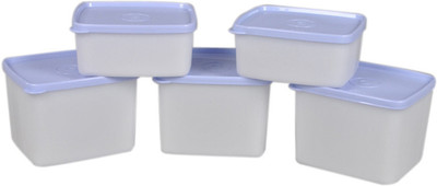 

Tupperware Medium 2pcs Small Two pieces & Tall 1pc - 2300 ml Plastic Grocery Container(Pack of 5, White, Blue), Blue;white
