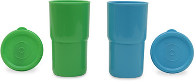 

Tupperware - 340 ml Plastic Grocery Container(Pack of 2, Green, Blue), Blue;green