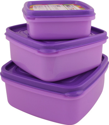 Nayasa Easy Funk 11/12/13 - 250 ml, 650 ml, 1000 ml Plastic Grocery Container(Pack of 3, Purple, Yellow, Orange) available at flipkart for Rs.140