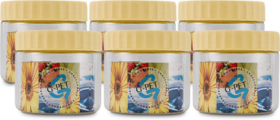 GPET Round Jar - Set Of 6 - 200 ml Plastic Grocery Container(Pack of 6, Yellow) GPET Round Jar - Set Of 6 - 200 ml Plastic Grocery Container(Pack of 6, Yellow)
