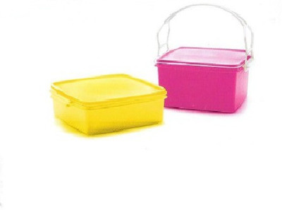 

Tupperware - 4 L Plastic Grocery Container(Pack of 2, Pink, Yellow)