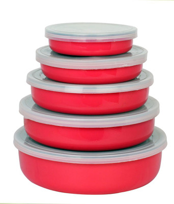 

birdy 5pcs Storage set - 2350 ml Steel Grocery Container(Pack of 5, Pink)