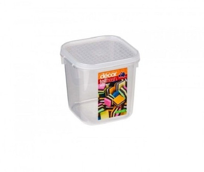 Decor Tellfresh Square 600 ml - 600 ml Plastic Grocery Container(Clear)