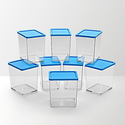

Disha Unbreakable Foodgrade Transparent 8 M Containers blue - 600 ml Plastic Grocery Container(Pack of 8, Blue)