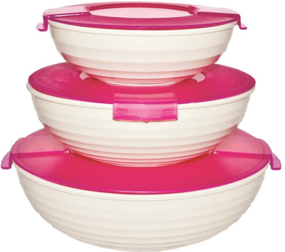 12% OFF on Oliveware - 500 ml, 200 ml, 1200 ml Plastic Fridge Container(Pack of 3, White, Pink)