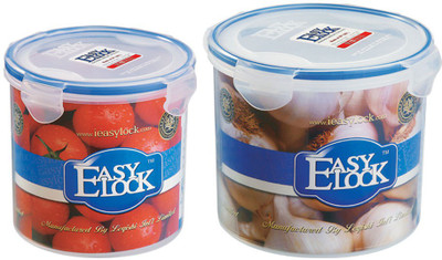 

Easy Lock Stackable 100% Airtight & Leakproof, Reusable, Set of 2, BPA Free, FDA Approved - 1250 ml, 2000 ml PP (Polypropylene) Grocery Container(Pack of 2, Clear, Blue), Blue;clear