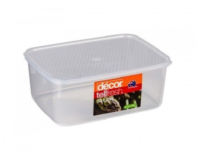 

Decor Tellfresh Oblong 3.0 L - 3000 ml Plastic Grocery Container(Clear)