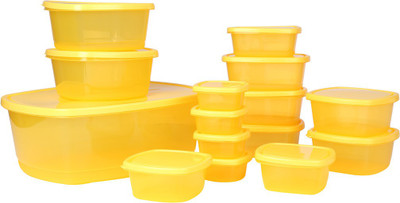 

Ratan Plastics Silver - 4600 ml, 480 ml, 280 ml, 900 ml, 500 ml, 300 ml, 100 ml PP (Polypropylene) Grocery Container(Pack of 15, Yellow)