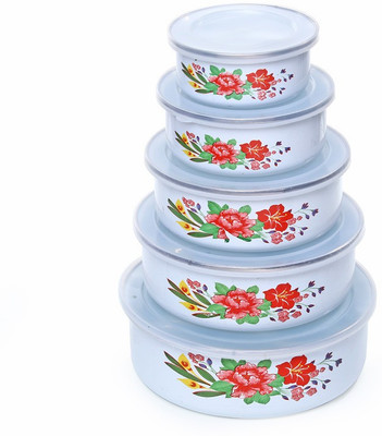 

birdy - 2850 ml Steel Grocery Container(Pack of 5, Red)