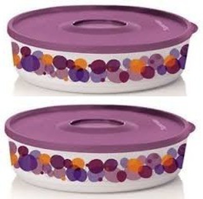 

Tupperware - 2 L Plastic Grocery Container(Pack of 2, White, Purple), Purple;white