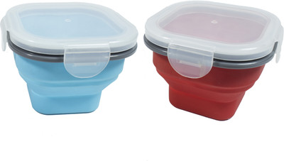

Polo Lifetime Expandable Silicone - 315 ml Silicone Grocery Container(Pack of 2, Red, Blue), Blue;red
