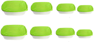 

Velgo - 200 ml, 400 ml, 900 ml, 1500 ml Plastic Grocery Container(Pack of 8, Green)