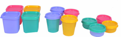

Tupperware Small is Beautiful Set (Smidget + Midgets + Cool Square Mini) set of 4. - 30 ml, 60 ml, 80 ml Plastic Grocery Container(Pack of 12, Green, Red, Yellow, Purple), Green;purple;red;yellow