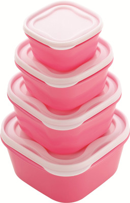 Patidar Polymers Airtight Multiuse - 2400 ml, 1400 ml, 800 ml, 400 ml Plastic Grocery Container(Pack of 4, Pink) Patidar Polymers Airtight Multiuse - 2400 ml, 1400 ml, 800 ml, 400 ml Plastic Grocery Container(Pack of 4, Pink)