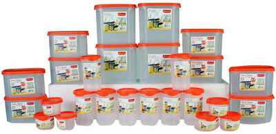

Princeware - 1800 ml, 1200 ml, 560 ml, 225 ml PP (Polypropylene) Grocery Container(Pack of 30, Orange)