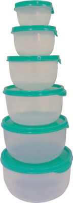 

Golddust Ultimate Airtight Serve Fresh - 2500 ml, 1500 ml, 1000 ml, 600 ml, 350 ml, 200 ml PP (Polypropylene) Grocery Container(Pack of 6, Green, Clear), Clear;green