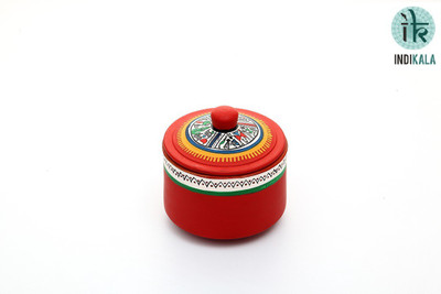 

Indikala Pickle Jar - 200 ml Ceramic Grocery Container(Red)