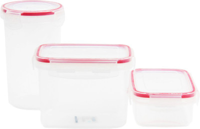 

Chrome - 750 ml, 1000 ml, 450 ml Plastic Food Storage(Pack of 3, Clear, Pink)