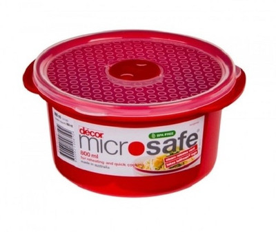 

Decor Microsafe Round 800 ml - 800 ml Plastic Grocery Container(Red)