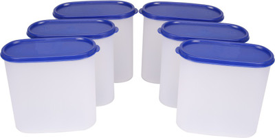 

Tallboy Space Saver Modular 6pc - 1800 ml Plastic Grocery Container(Pack of 6, White, Blue), Blue;white