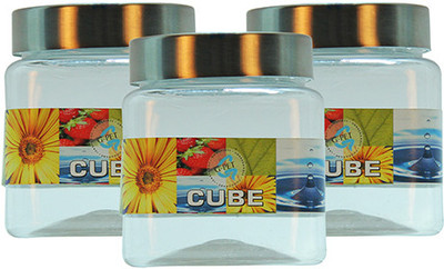 11% OFF on GPET Cube Pet Container with Steel Cap - Set of 3 - 250 ml Plastic Tea Coffee & Sugar Container(Pack of 3, Silver) 11% OFF on GPET Cube Pet Container with Steel Cap - Set of 3 - 250 ml Plastic Tea Coffee & Sugar Container(Pack of 3, Silver)
