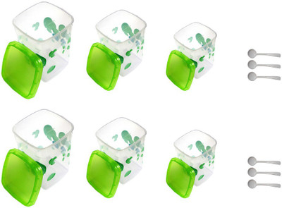 

Velgo - 150 ml, 400 ml, 800 ml Plastic Grocery Container(Pack of 6, Green)