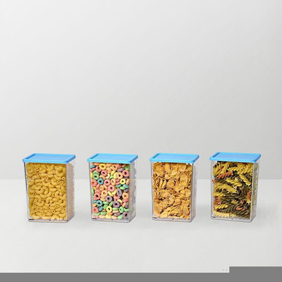 

Disha Unbreakable Foodgrade Transparent 4 L Containers blue - 800 ml Plastic Grocery Container(Pack of 4, Blue)