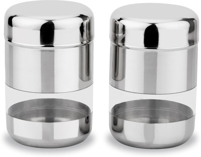 

Monika enterprises - 500 ml Steel Grocery Container(Pack of 2, Silver)