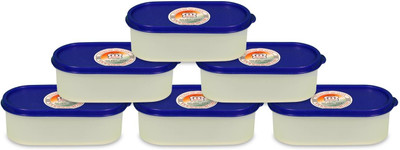 

Mahaware Modular Space Saver - 600 ml Plastic Food Storage(Pack of 6, Blue, Clear)