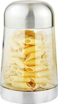 

JVL Window Canister - 1000 ml Steel, Plastic Food Storage(Silver)