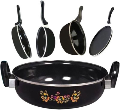 

Shopper Hub Induction Bottom Cookware Set(PTFE (Non-stick), 4 - Piece), Multicolor