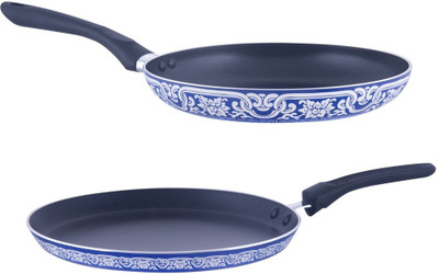 

Brilliant Blue Pottery 2pc Induction Non-Stick Tawa & Fry Pan Induction Bottom Cookware Set(Aluminium, 2 - Piece)